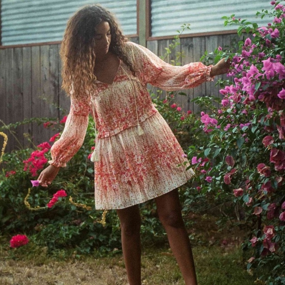Christy Dawn The Adeline Dress in Sunset Gladiola Size Medium Boho Cottagecore - Picture 2 of 12